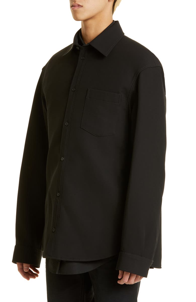 Balenciaga Tailored Wool Blend Shirt Jacket, Alternate, color, 