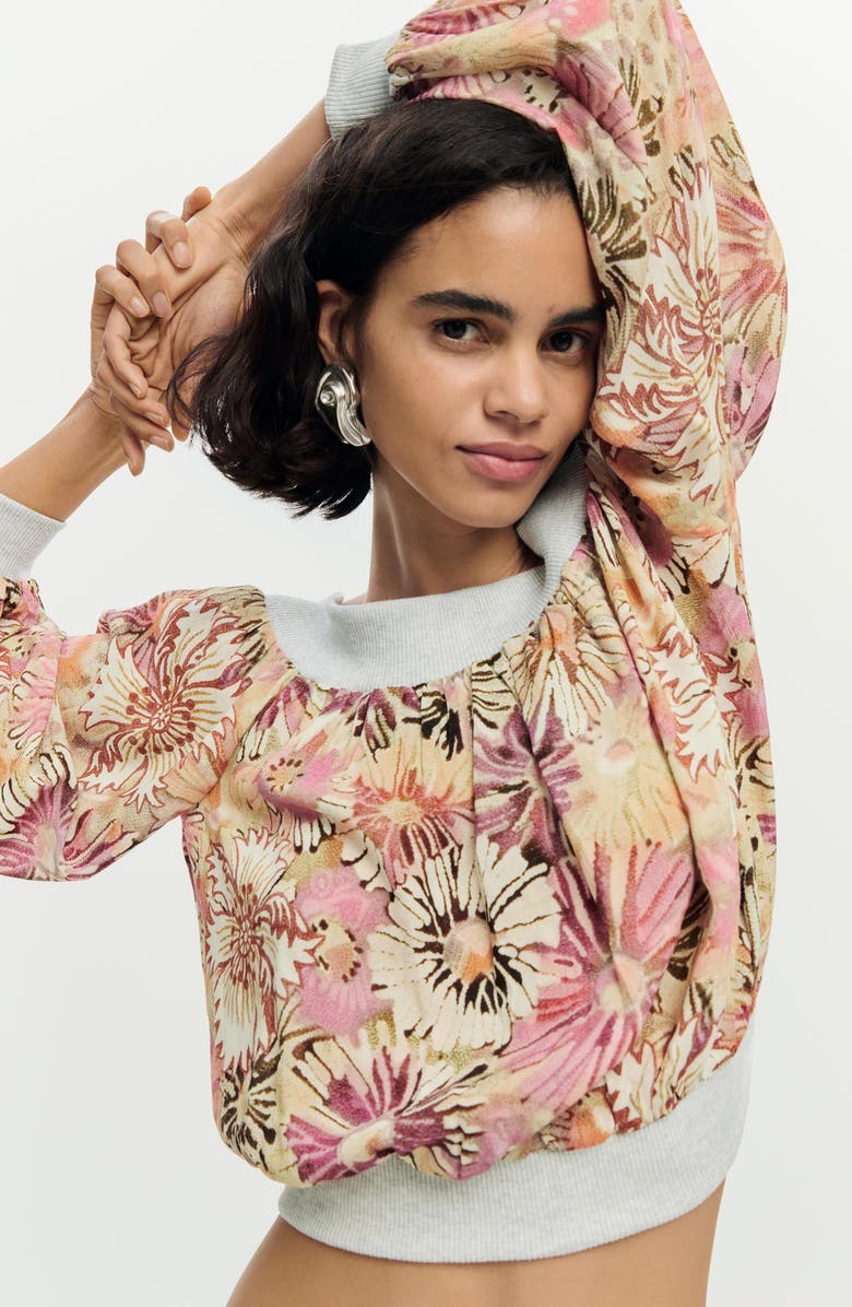 Desigual Print Off the Shoulder Top, Alternate, color, Pink