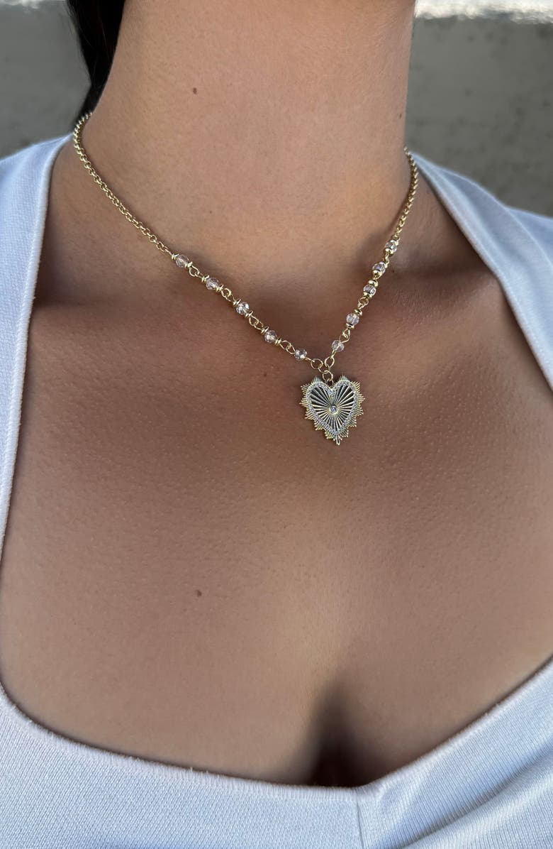 Adornia Set of 3 Mama Heart Necklaces, Alternate, color, Silver