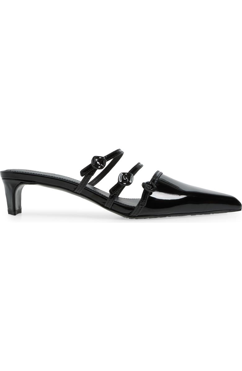 Rebecca Minkoff Buckle Pointed Toe Kitten Heel Mule, Alternate, color,