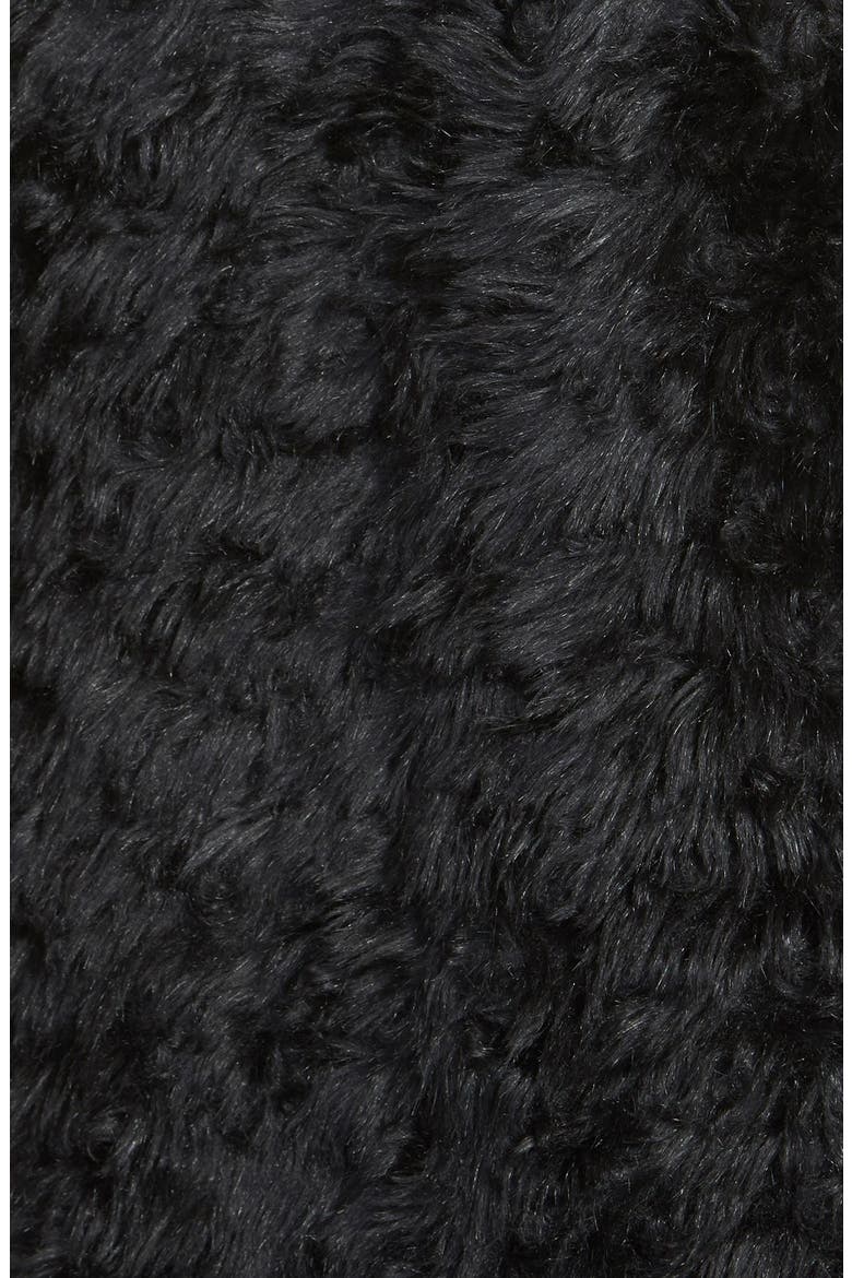 Long Faux Fur Vest, Alternate, color, BLACK