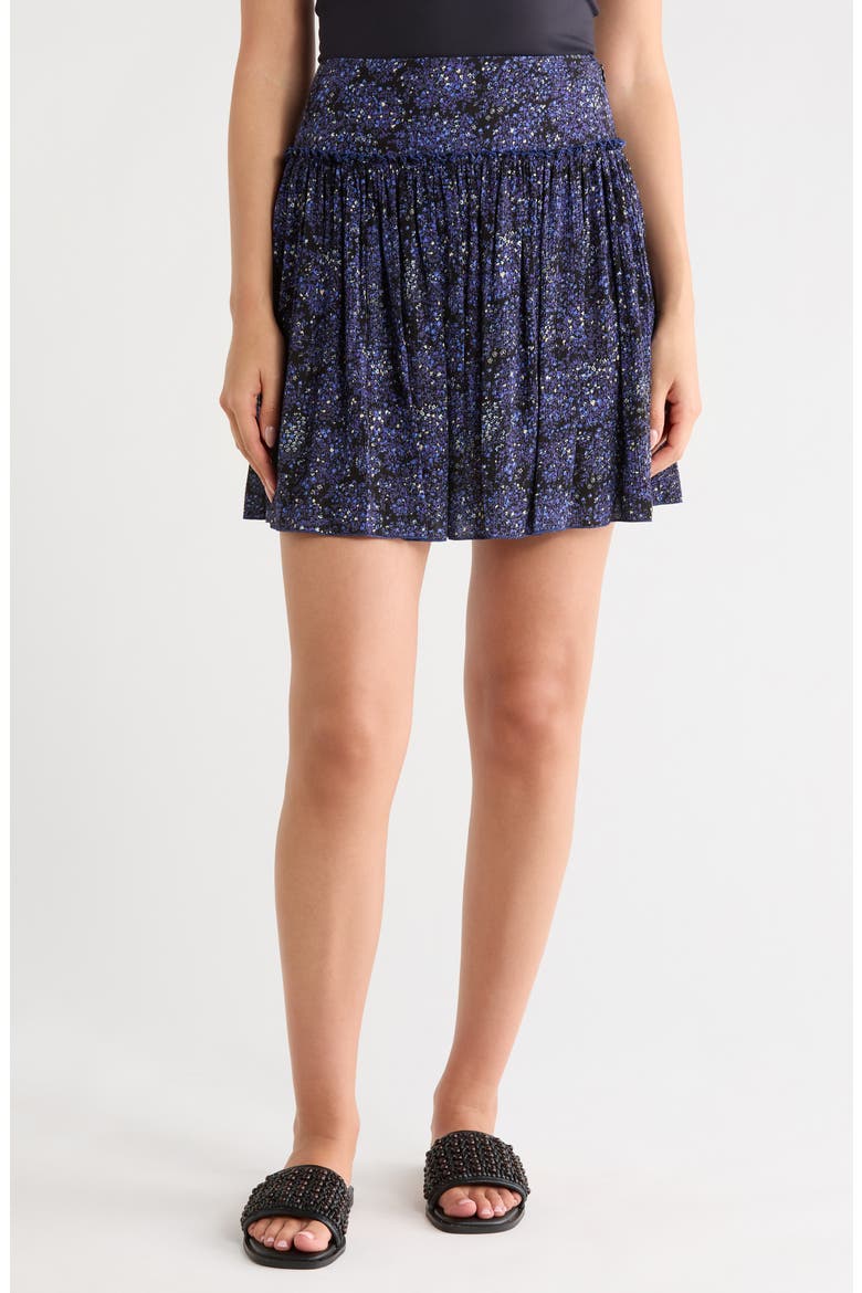 Ditsy Print Skirt, Main, color, BLUE