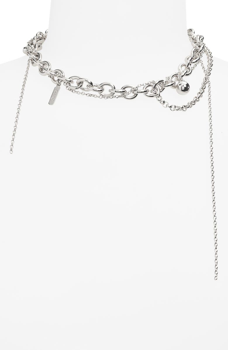 Justine Clenquet Lewis Two-Tone Chain Charm Necklace, Alternate, color,