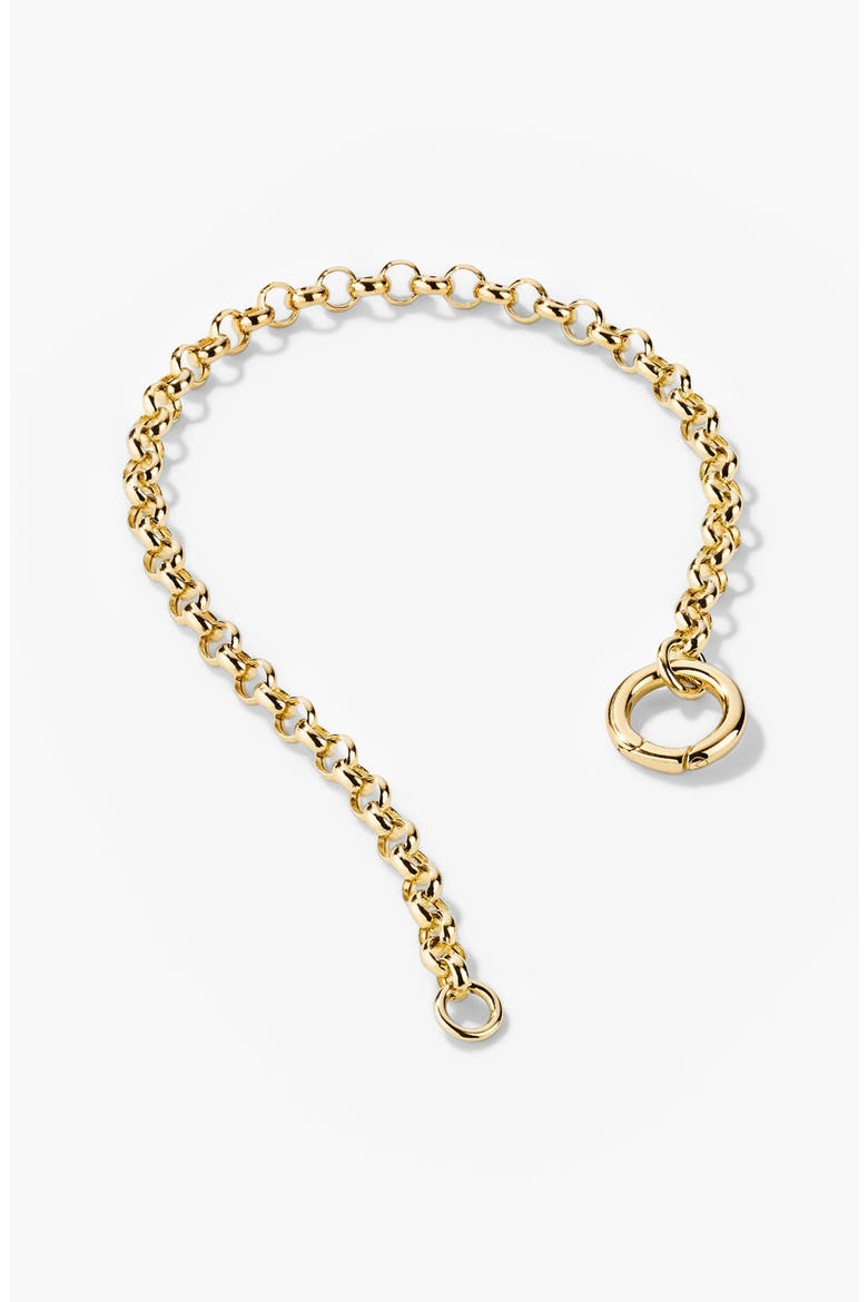 Rolo Chain Charm Bracelet, Alternate, color, Yellow Gold