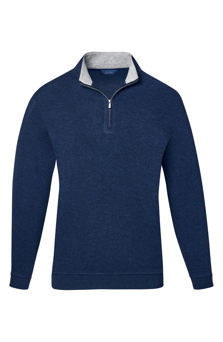 David Donahue Quarter Zip Pullover, Main, color, Navy