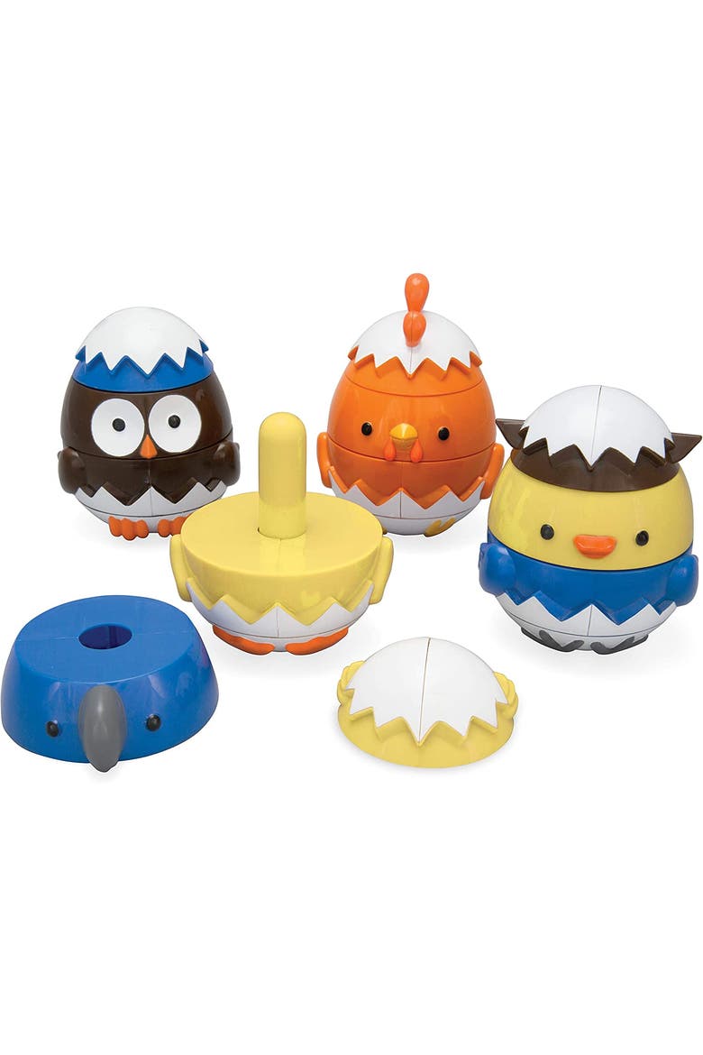 Egg Stacking & Sorting Animals, Mix & Match Adorable Hatching Friends- Building Toys - Chick, Owl, Duck & Bird, Alternate, color, White