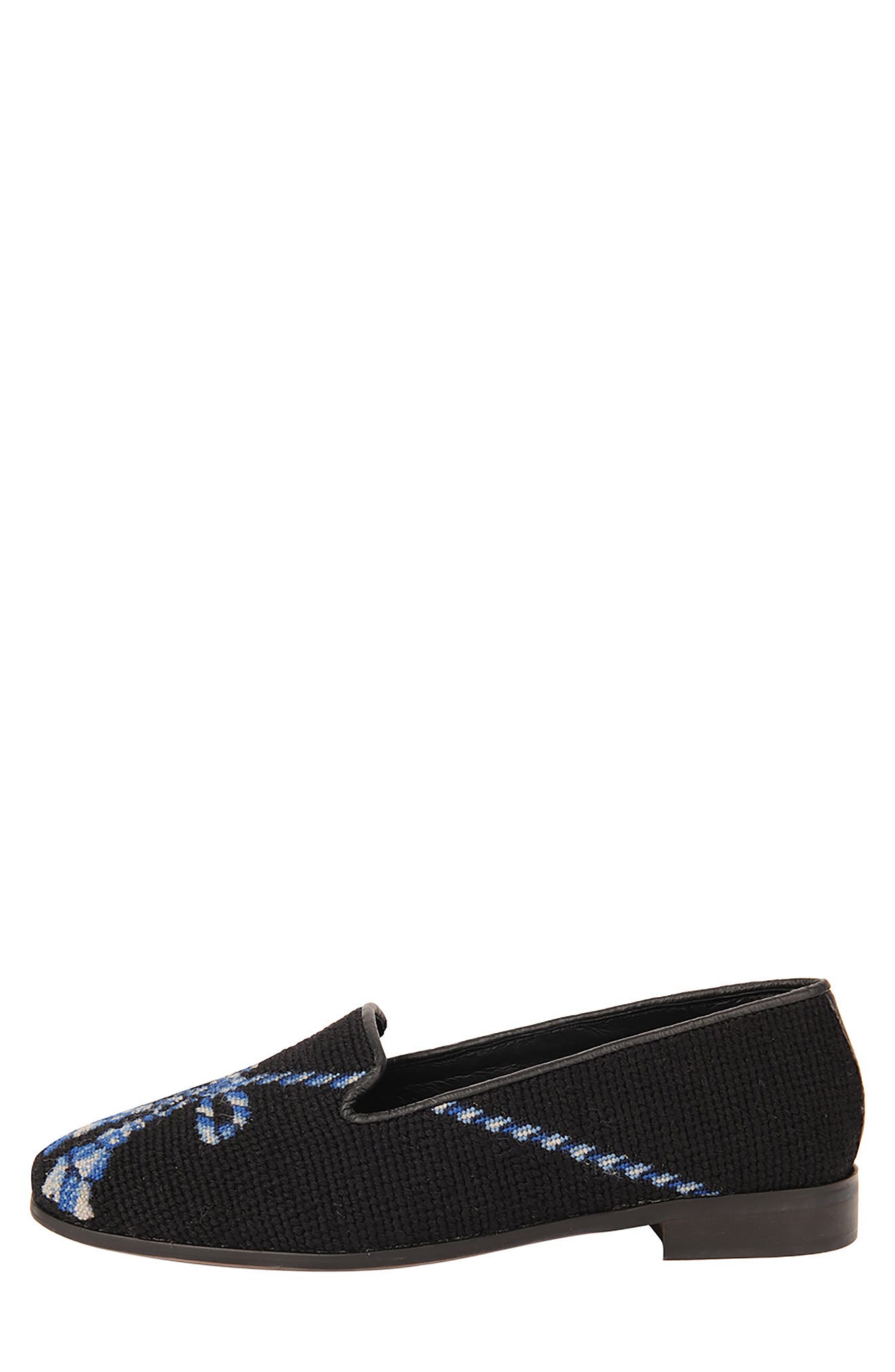BY PAIGE Needlepoint Tassel Flat, Alternate, color, NAVY