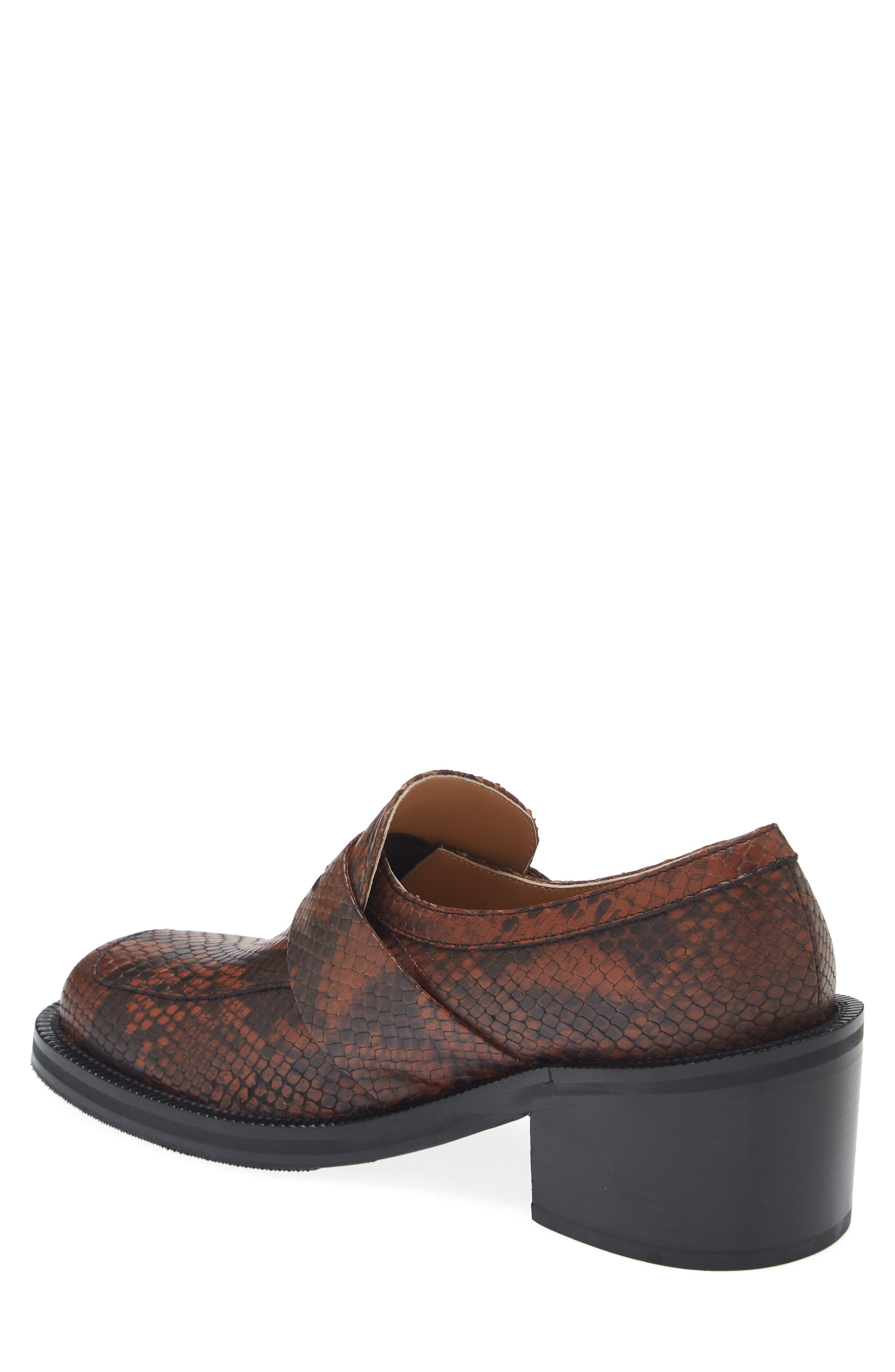 Dries Van Noten Snakeskin Embossed Penny Loafer, Alternate, color, 