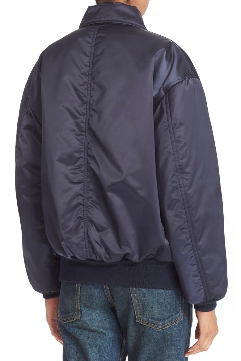 T by Alexander Wang Nylon Bomber Jacket, Alternate, color, MARINE