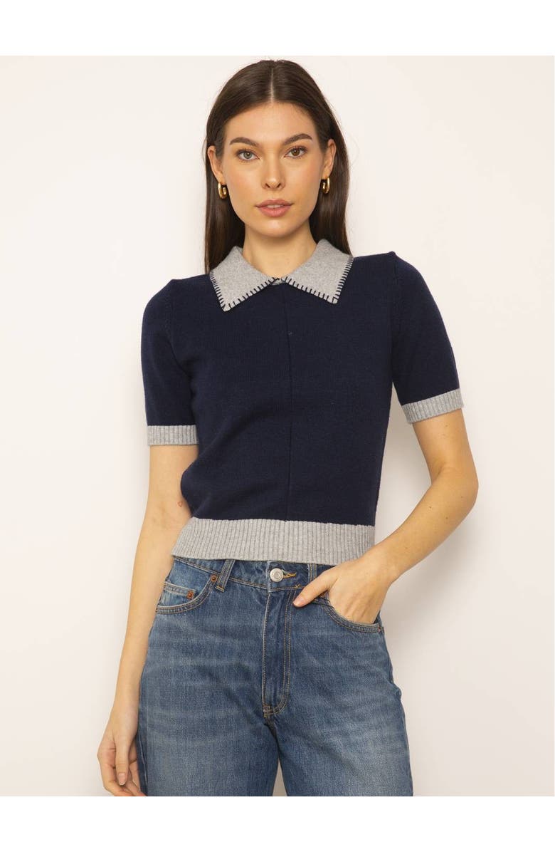 Central Park West Casey Whipstitch Polo Sweater, Main, color, 