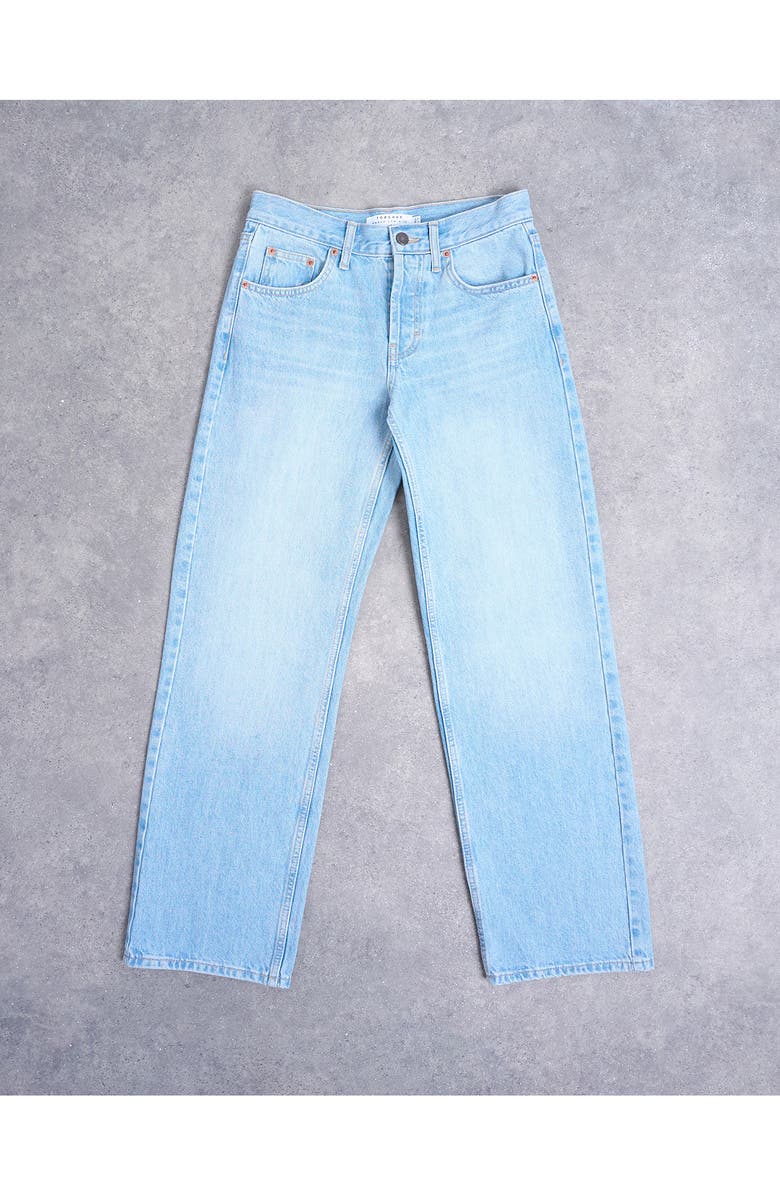 Topshop Low Rise Straight Leg Jeans, Alternate, color, Light Blue