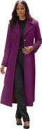 Roaman's Plus Size Long Tailored Wool Blend Coat