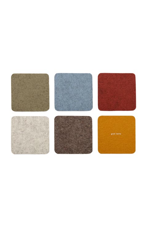 Bierfilzl Merino Wool Square Coaster Multi 6 Pack