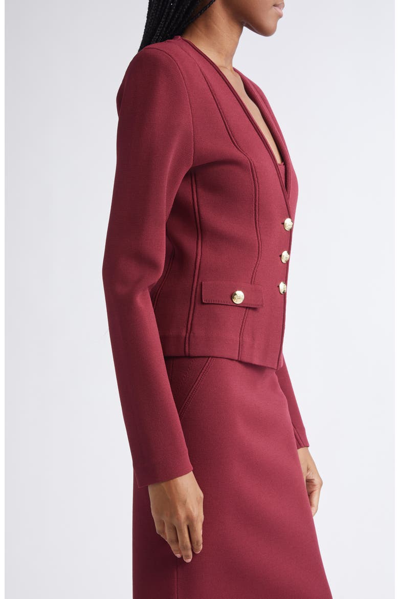 Kay Santa Roma Knit Jacket, Alternate, color, BORDEAUX