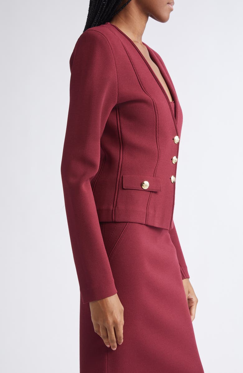 ST. JOHN Kay Santa Roma Knit Jacket, Alternate, color, Bordeaux