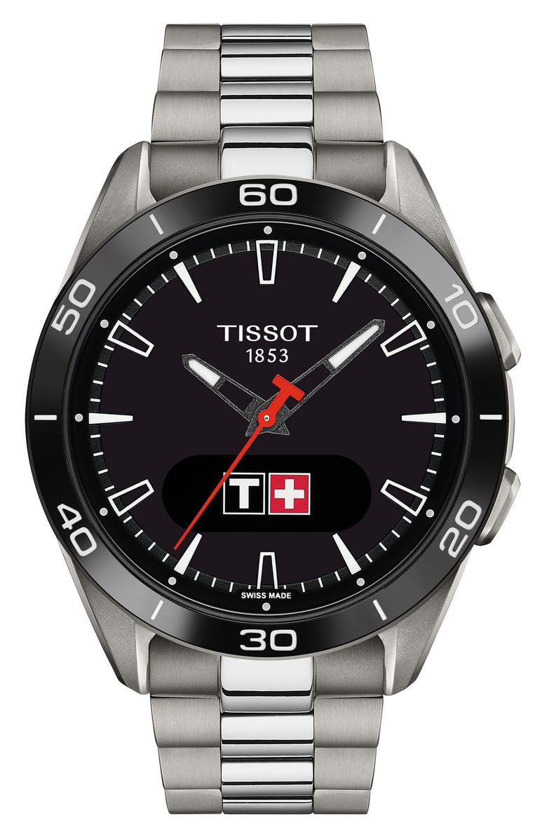 Tissot T-Touch Connect Sport Solar Smart Bracelet Watch, 43.75mm, Main, color, Silver
