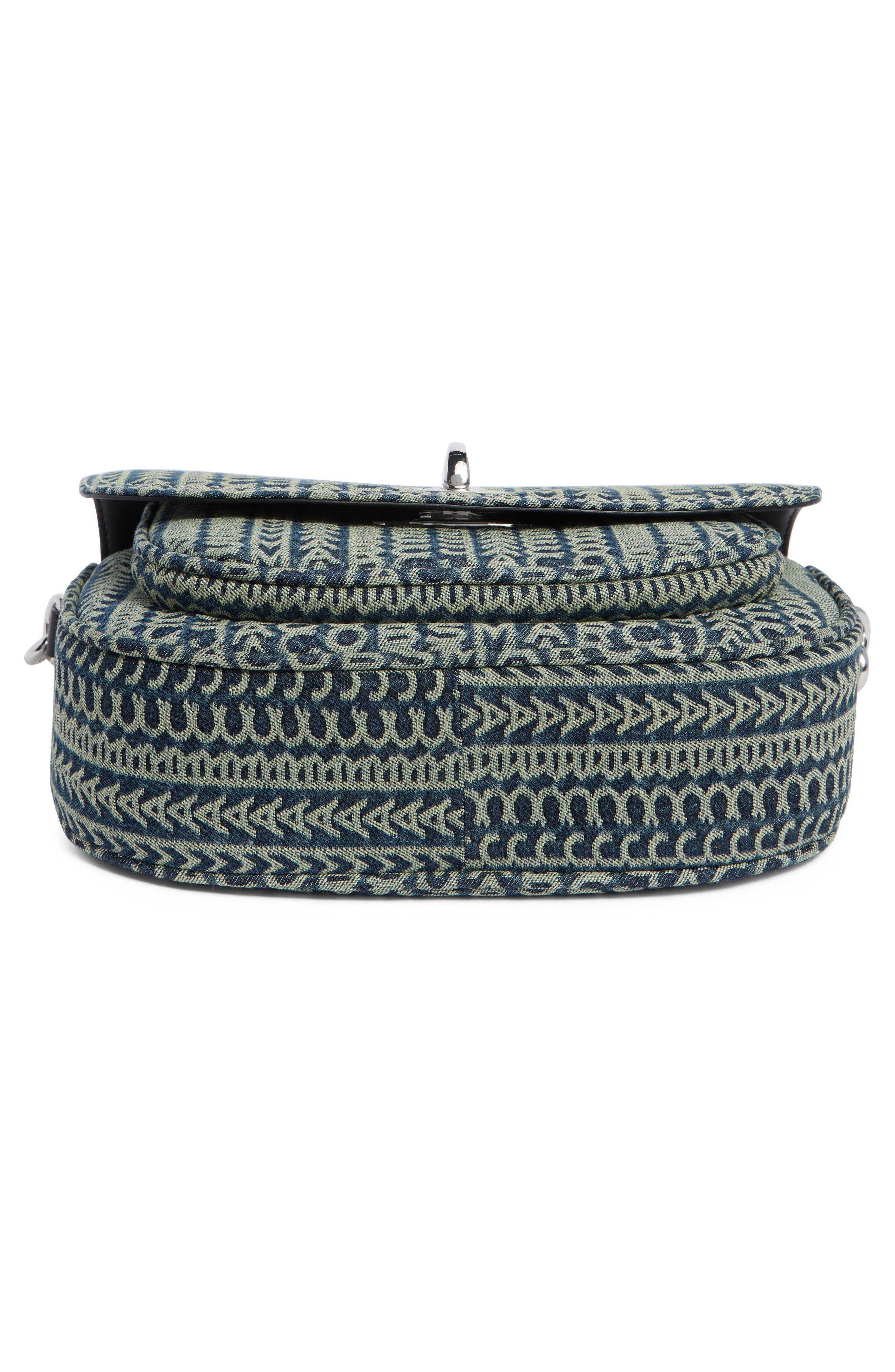Monorgam Denim Saddle Crossbody Bag, Alternate, color, INDIGO