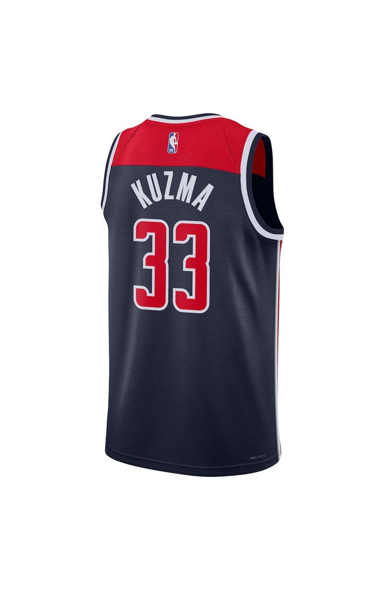 Jordan Brand Unisex Jordan Brand Kyle Kuzma Navy Washington Wizards Swingman Jersey - Statement Edition, Alternate, color,