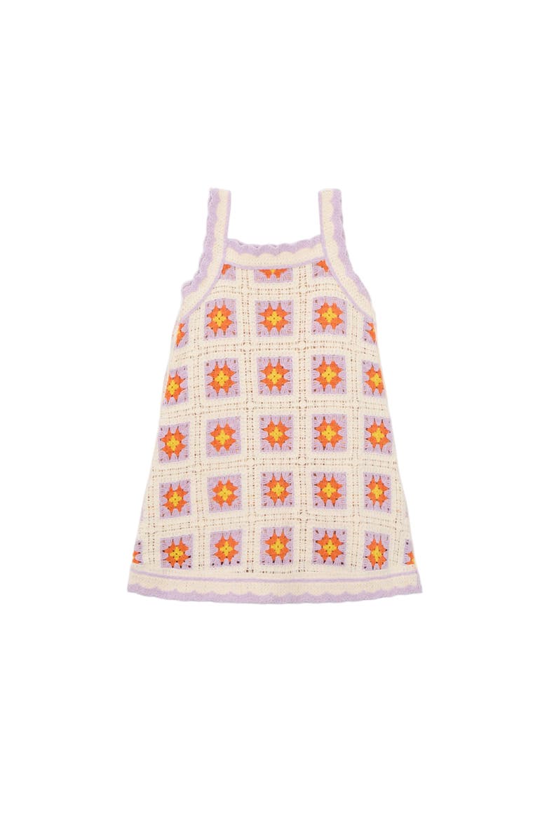 Trim Crocheted Dress, Main, color, Cream