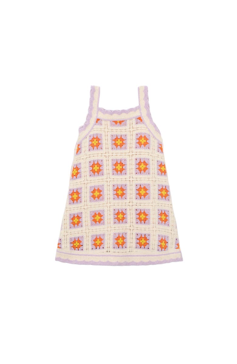 Mayoral Trim Crocheted Dress, Main, color, Cream