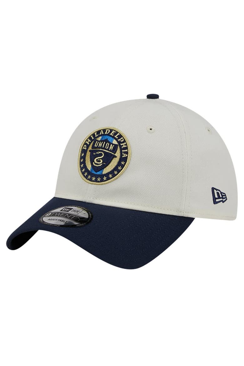 Men's New Era White Philadelphia Union 2024 Kick Off Collection 9TWENTY Adjustable Hat, Alternate, color, Cream