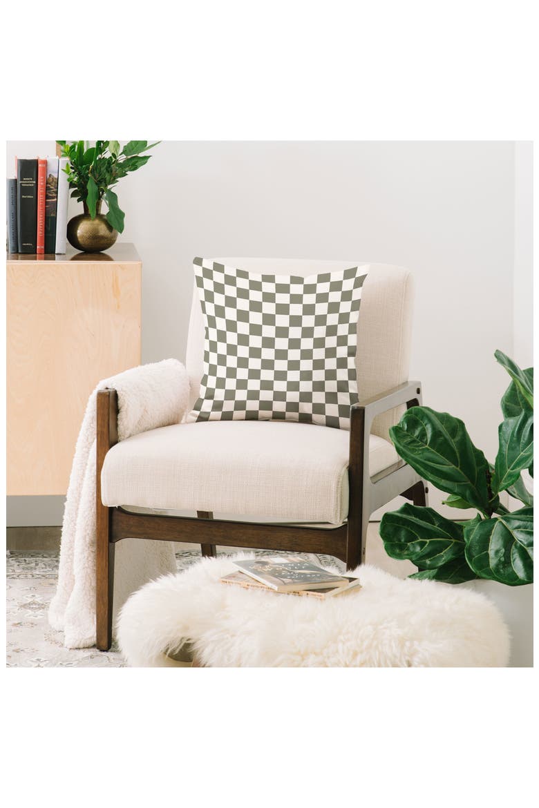 Checkered Board Accent Pillow, Alternate, color, CREAM