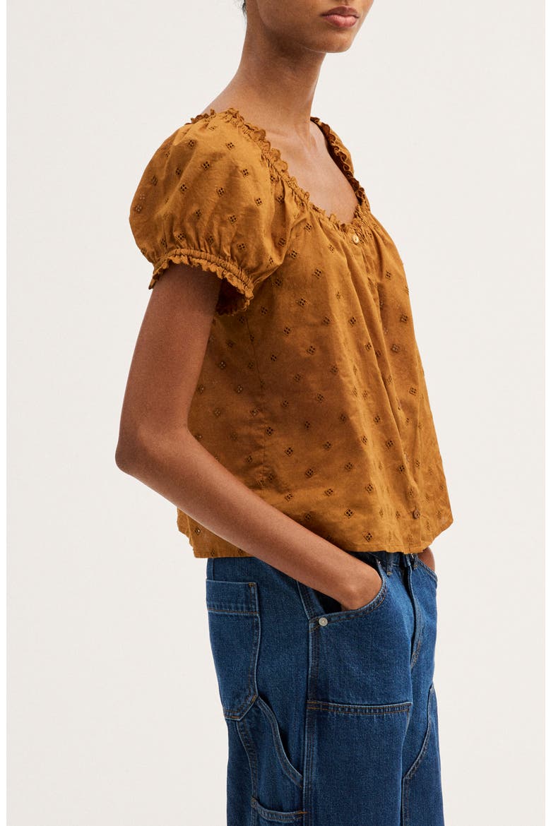 The Chateau Cotton Eyelet Top, Alternate, color, ACORN