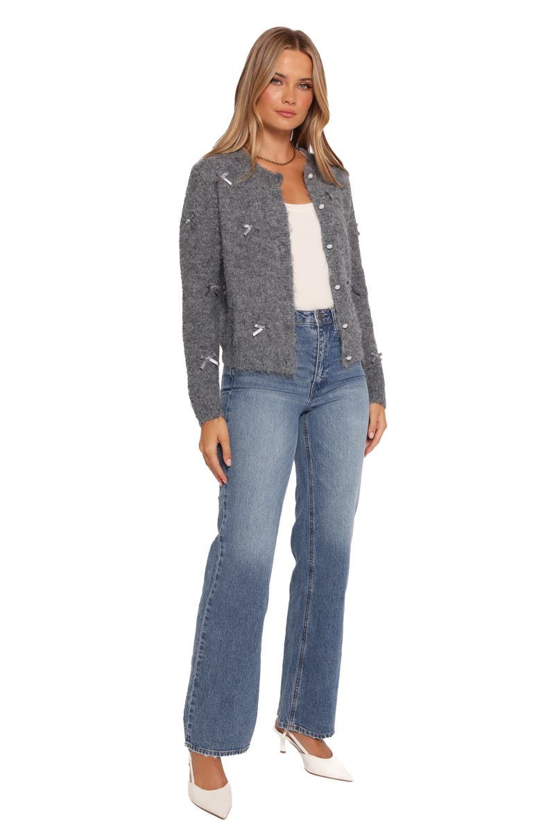 Petal & Pup Mellie Bow Cardigan, Alternate, color, Grey