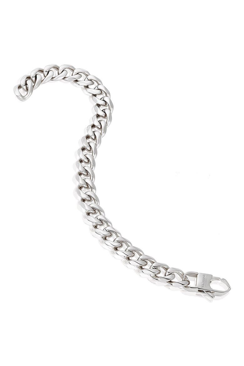 Mens' 11mm Curb Chain Link Bracelet, Alternate, color, SILVER