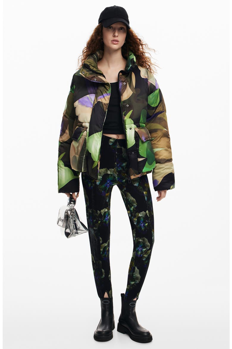 Lacroiz Aalborg Abstract Print Puffer Jacket, Alternate, color, GREEN