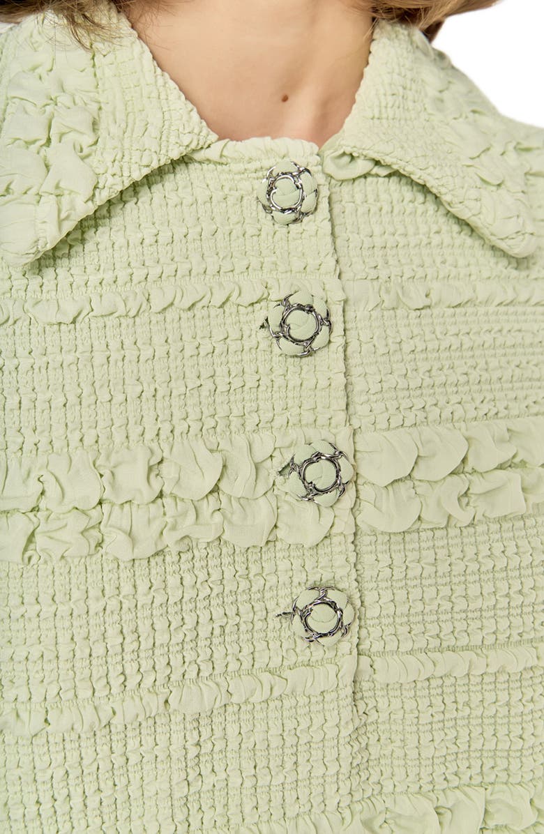 English Factory Embroidered Stretch Polo Minidress, Alternate, color, Pistachio