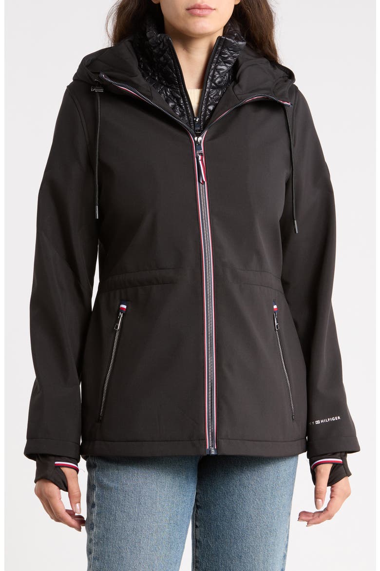 Zip Front Bib Inset Anorak, Main, color, BLACK
