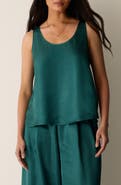 Eileen Fisher Scoop Neck Satin Tank