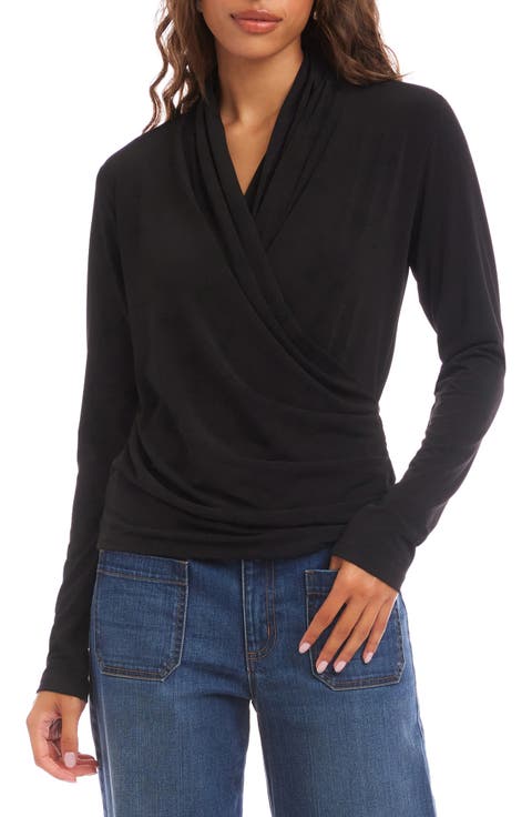Travel Jersey Drape Cross Front Top