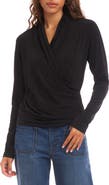 Karen Kane Travel Jersey Drape Cross Front Top