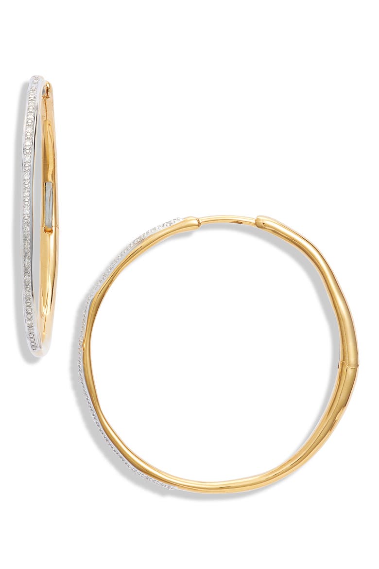 Riva Large Diamond Hoop Earrings, Main, color, 18K GOLD VERMEIL