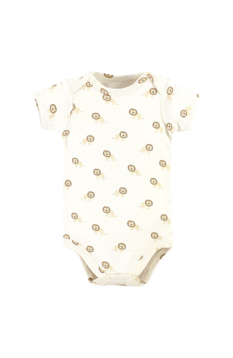 Hudson Baby Cotton Bodysuit, Pant and Bib Set, Alternate, color, Brave Lion