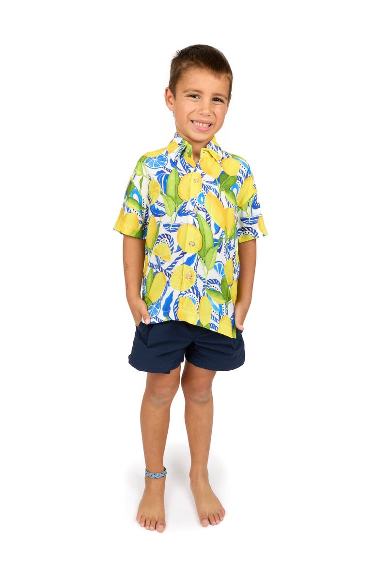 The Lemonade Stand - Boys Hawaiian Shirt, Alternate, color, White
