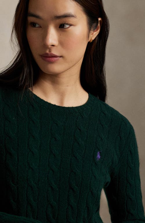 Polo Ralph Lauren Julianna Green Sweater With Round Neck And Pony Embroidery On The Front In Wool And Cashmere Woman In Green