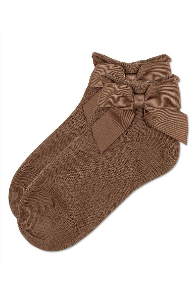 Pointelle Soft Stretch Anklet Socks, Alternate, color, Taupe