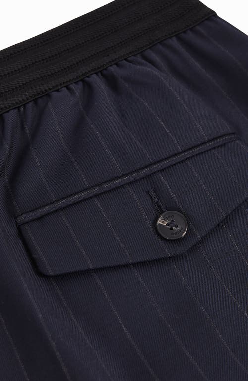 Reiss Neave Pinstripe Wide Leg Pants In Blue