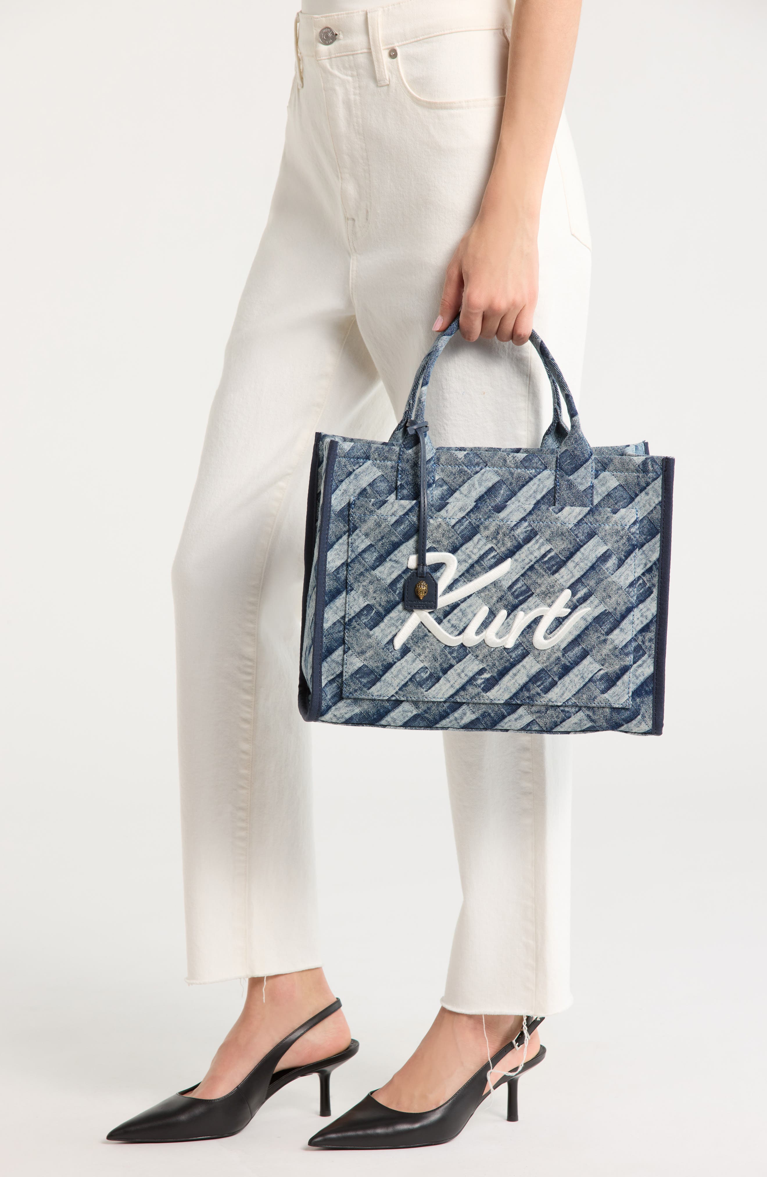 Kurt Geiger London Kurt Denim Tote, Alternate, color, Navy