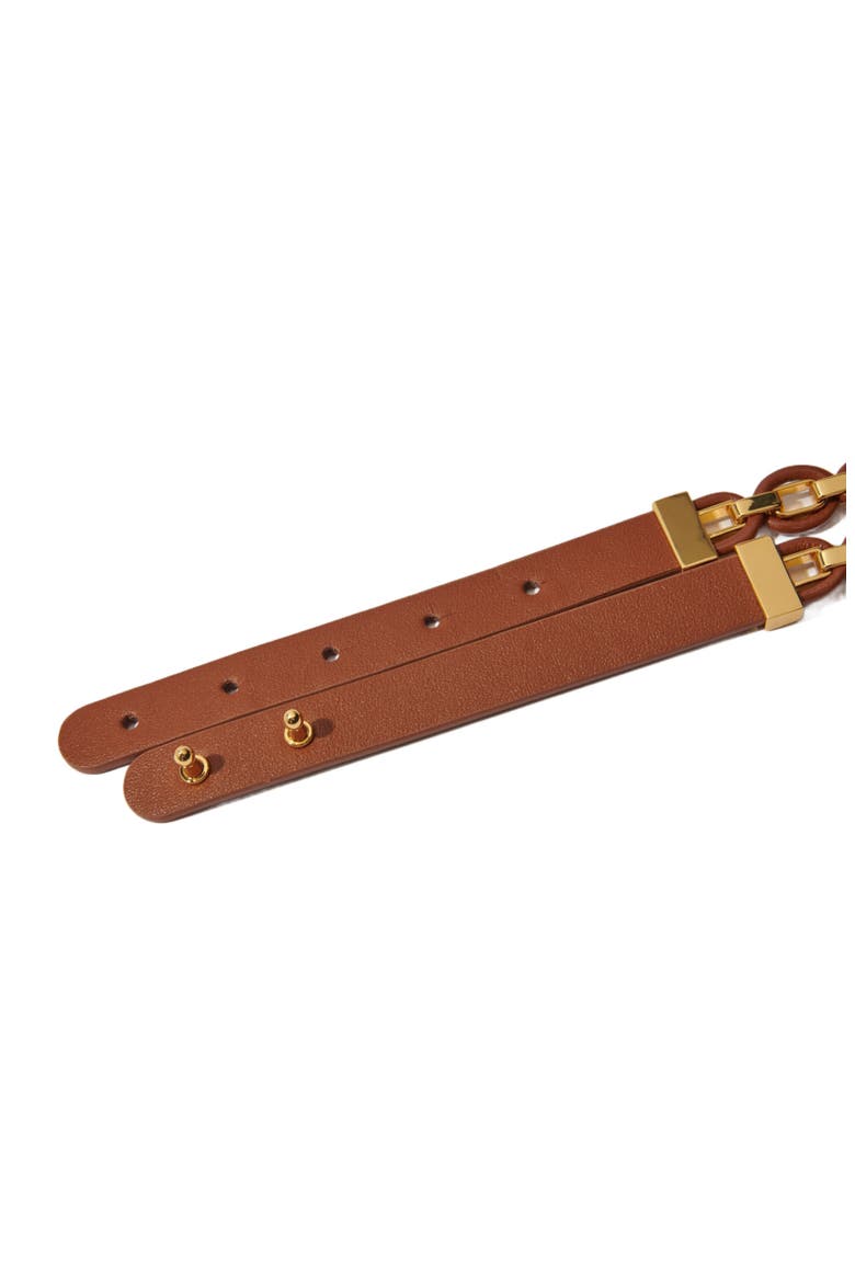 Leather belt with links, Alternate, color, Camel