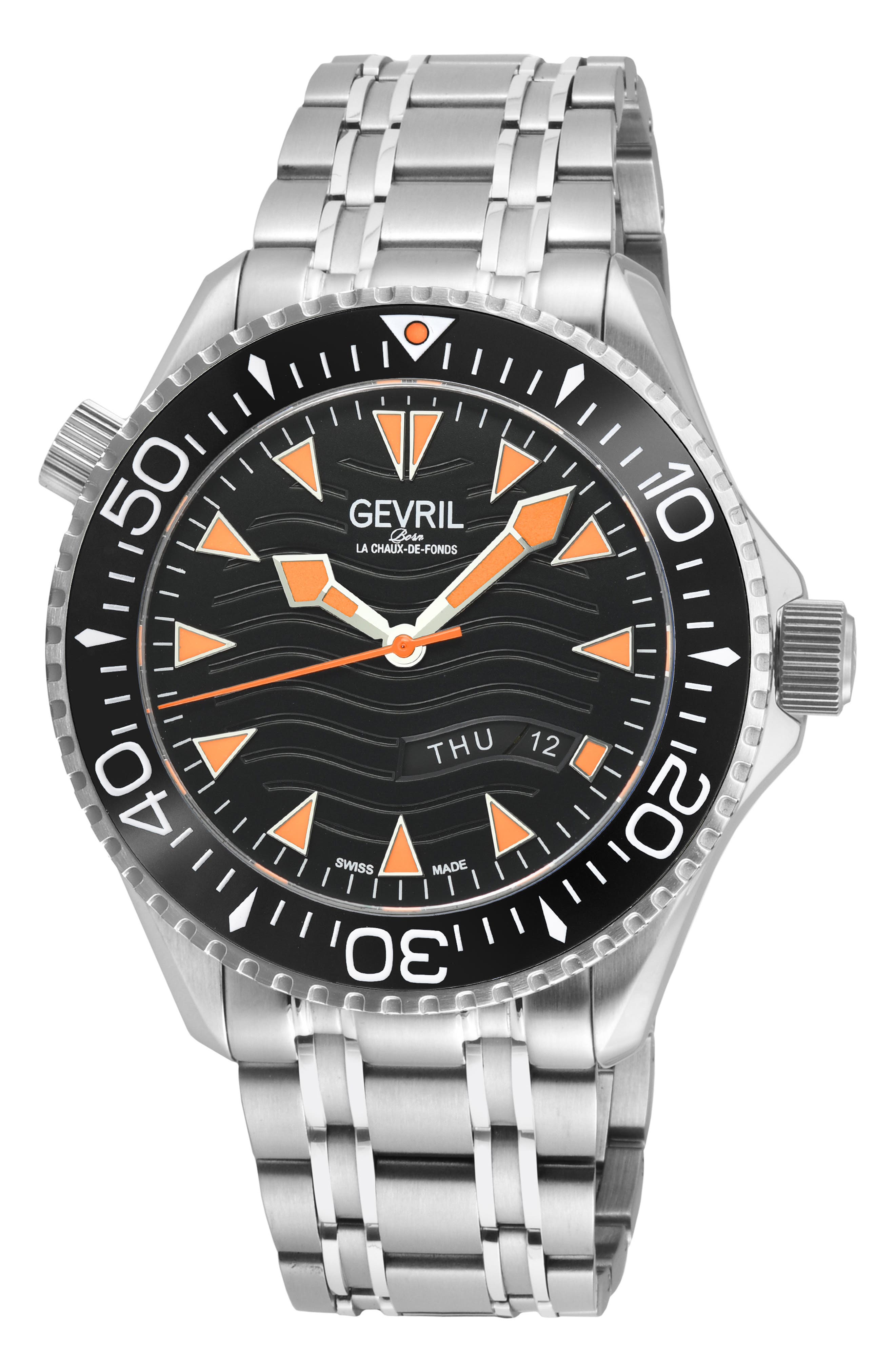 GEVRIL Hudson Yards Automatic Bracelet Watch, 43mm