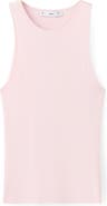 MANGO Cotton Blend Rib Sweater Tank