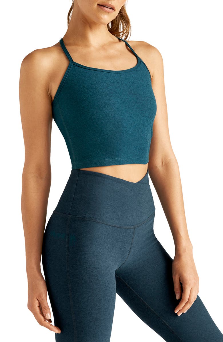 Space Dye Slim Racerback Crop Tank