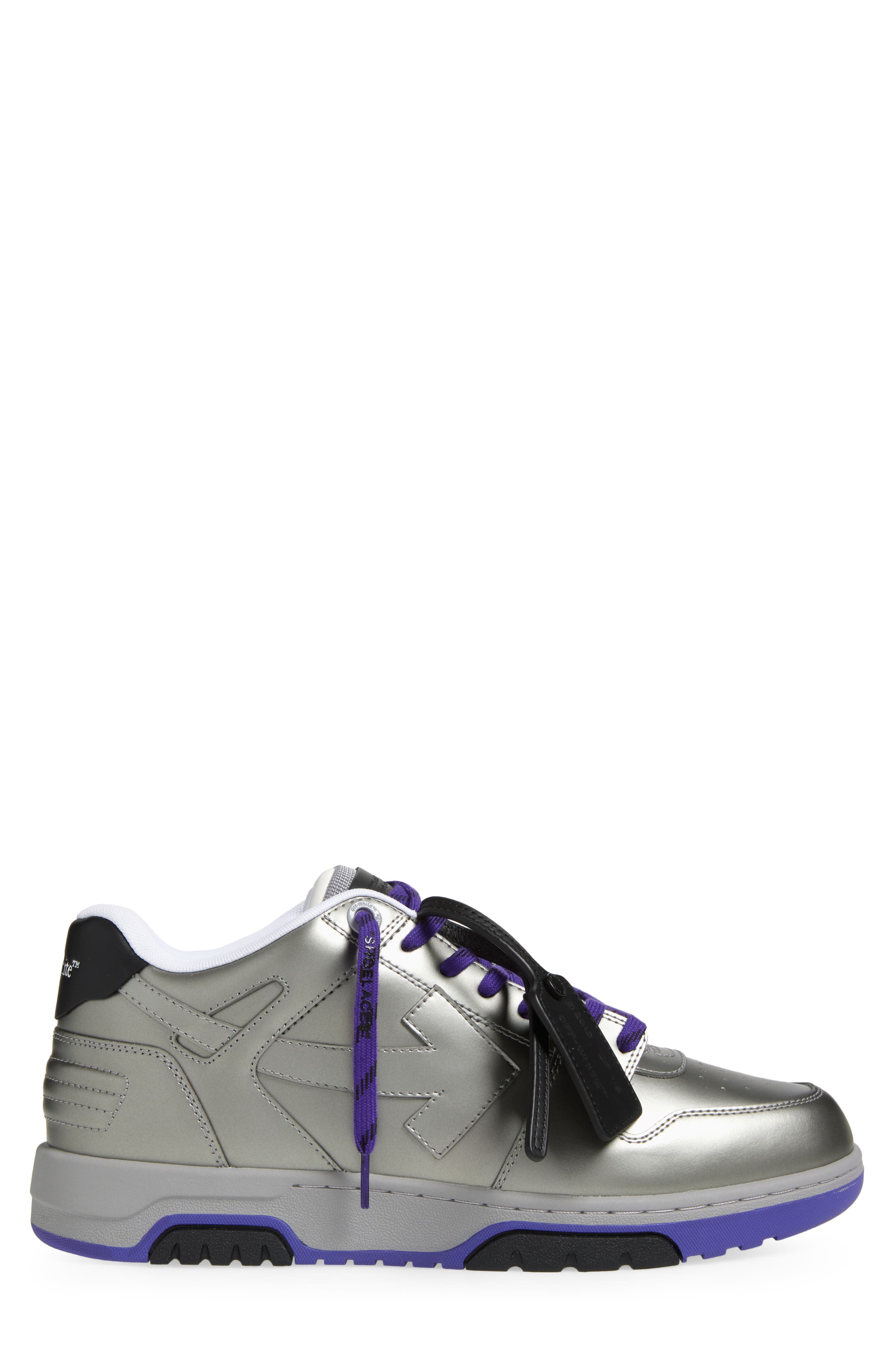 Off-White Out of Office Metallic Low Top Sneaker, Alternate, color, Medium Grey - Purple