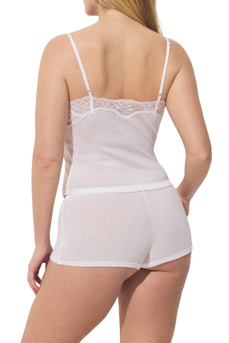 Lace Cami & Shorts Set, Alternate, color, SNOW