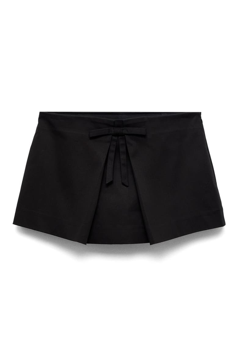 Bow Cotton Blend Miniskort, Main, color, BLACK