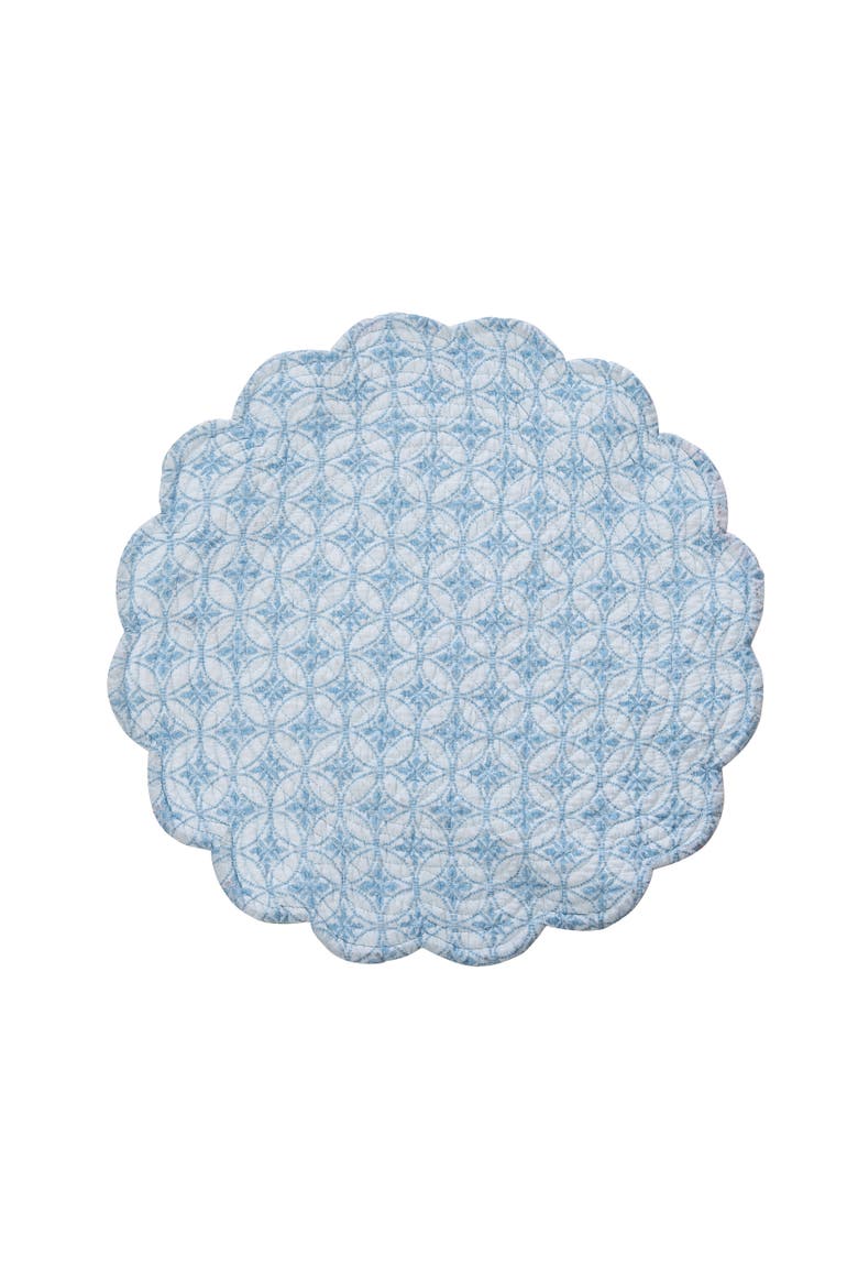 Paradise Coast Round Placemats Set of 6, 17", Alternate, color, Blue